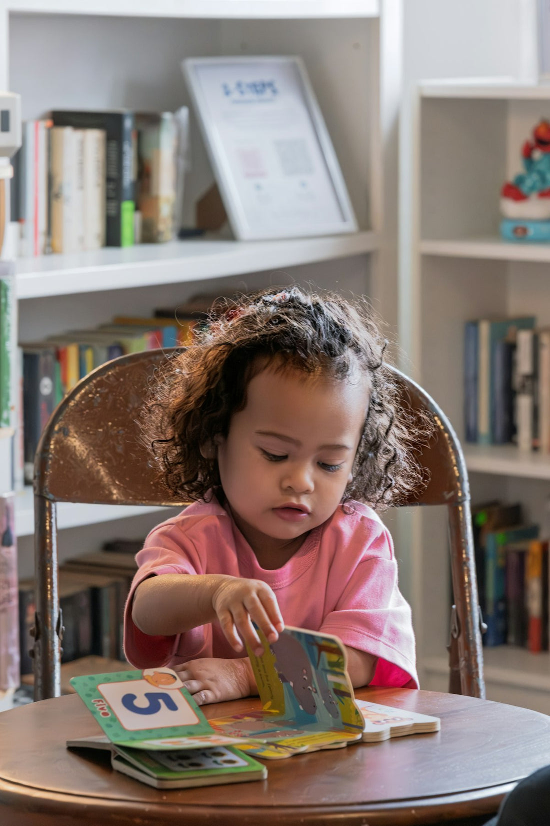 Child reading a book