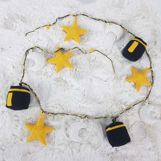 Kaaba, Moon and Star Crochet Garland Decoration