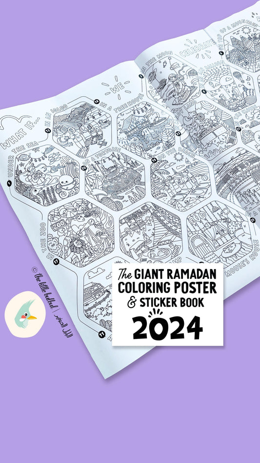Ramadan Coloring Poster and Sticker Book
