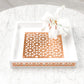 Zaina Laser cut trays (12x12inches) - White and Rose Gold