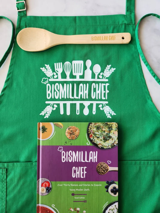 Bismillah Chef Bundle (Book, spoon, apron)