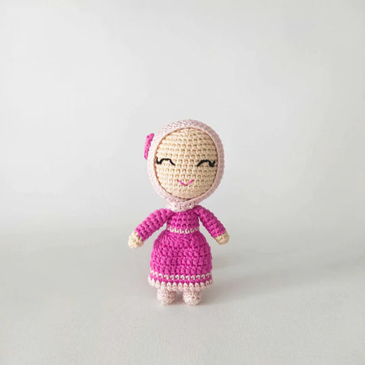 Mini Girl Doll | Handmade Muslim Dolls: Fusha, White Skin
